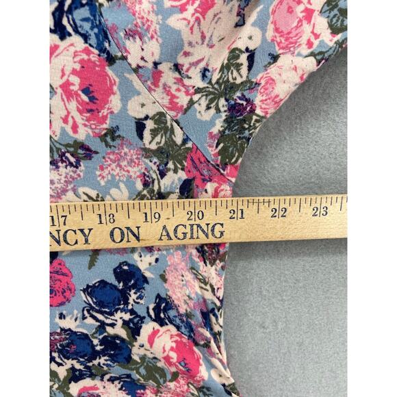 Motherhood Maternity Dress Women’s Sz XL Pink Blue‎ Floral Ruched Baby Shower - Picture 10 of 12